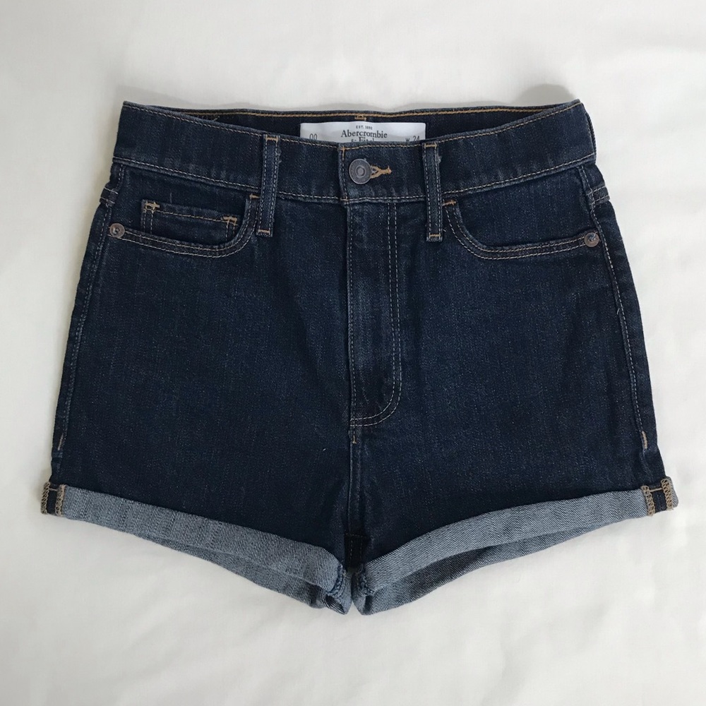A&F High Rise Denim Shorts